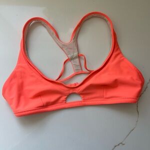 lululemon athletica Neon Coral Cutout Bikini Top
